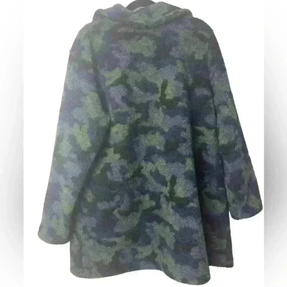 Susan Graver Weekend Camo Reversable Polar Fleece Pockets Jacket Coat  L - Picture 6 of 6